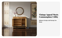 Vintage Design Chinese design Entryway Cabinet Multi-Functional Hallway Shoe Organizer Large Capacity Storage Furniture artisanal Look for Interior Decor aficionados, Homeowners, Apartment Dwellers, Foyer, Living Room, Mudroom, Closet