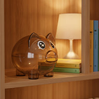 Transparent Piggy Bank Clear Pig Currency Bank Plastic Cartoon for Children, Children, Toddlers, Bedroom, Desk, Shelf