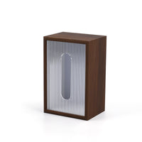 North American Black Walnut Tissue Box, Desktop, Retro Style, Square