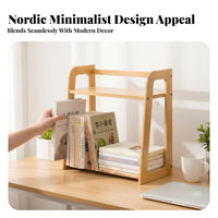 Desk Bookshelf Space-Saving Tabletop Storage Shelf Sturdy for Office Workers