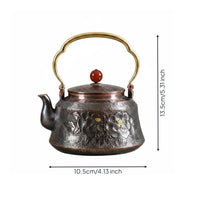Hammered Copper Teapot Heat Conductive Solid Copper Tea Pot Extra Thick Drinkware