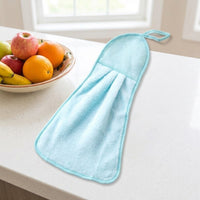 Sturdy Polyester Dish Cloths and Lint Cloth, Hanging Hand Towel for Kitchen Cleaning, 40cm x 25cm Dish Cloths with Stitched Seams and Loop