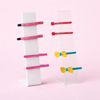 Hair Clip Holder Stand, Clear Acrylic Display Organizer, Retail for Accessory Storage, Transparent Barrette Rack