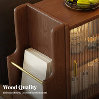 Vintage Design Wheeled End Table with Magazine Holder Space-Saving Design Mobile Storage Unit Sturdy Construction Indoor Furniture Polished Rounded Corners for Small Apartment Dwellers, Homeowners, Students, Living Room, Bedroom, Home Office