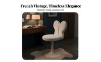 rotate Function Round plush Stool French design Makeup Chair Light Luxury Vanity Seat Sturdy Metal Legs for Women, Home Decorators, Homeowners, Bedroom, boudoir, Walk-in Closet