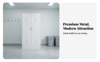Mop and Broom Cabinet Fireproof Cleaning Supply Cabinet Sturdy Steel Construction Metal Broom Closet for Cleaners, Janitors, Hospital, School, Office