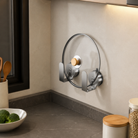Pot Lid Stand, Cutting Board Stand, Kitchen Rack, Suction Cup Type, No Wall Drilling Required, Compatible with Rental Homes, Modern Minimalist Design