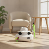 Electric Laser Toy with Feather Wand Indoor Automatic Laser Cat Toy Rotating Removable for Apartments