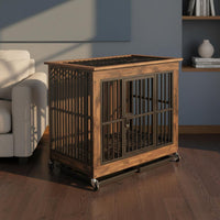 Dog Crate Furniture Space Saving Wood Metal Dog Crate Anti Getaway