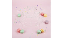 Easy to Assemble 3 Tier Ice Cream Cone Holder Sturdy & Stable Semi Circle Cone Rack Reusable Acrylic Dessert Display Stand Polished Edges for Buffet, Wedding