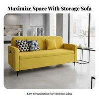 Space-Saving Upholstered Storage Bench Compact Design Small Sofa Modern Design Household Furniture Comfortable Seating for Apartment Dwellers, Renters, Students, Coffee Shop, Retail Storage, Living Room, Reception Area