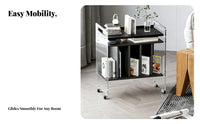 Light Luxury stylish 2-Tier Clear Rolling Stand Transparent Look Mobile Furniture transparent Design Storage trolley Space-Saving for Apartment Dwellers, Office Workers, Living Room, Bedroom, Dining Area, Bathroom
