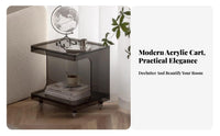 Nordic aesthetic 2-Tier Rolling Cart Light Luxury Aesthetic two-level Utility Trolley With casters Household Storage Mobile Design for Apartment Dwellers, Office Workers, Bedroom, Living Room, Balcony, Bathroom