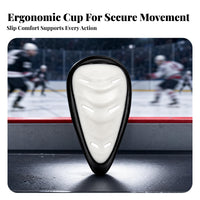TPR Edging Hard Plastic Groin Cup Ventilated Vented Groin Cup Teardrop-Shaped Contoured