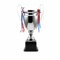 Trophy Cup Metal Trophy Cup with Ribbon Classic Polished for Winners, Sports Tournaments, Competitions