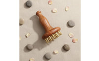 Natural Wood Brass Bristle Massage Comb Muscle Relief Rosewood Body Massager Portable Wooden Meridian Brush Ergonomic Grip for Women, Home Use, Bathroom