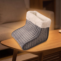 Velvety Electric Foot Warmer Soft Heated Foot Warmer Removable Heated Boot Washable for Office, Desk