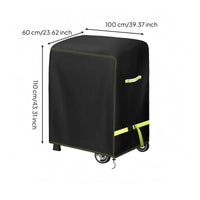 420D Oxford Material Black Grill Cover PU Coated Rectangular Grill Cover Full Coverage Weather Protector Drawstring Bottom for Outdoor