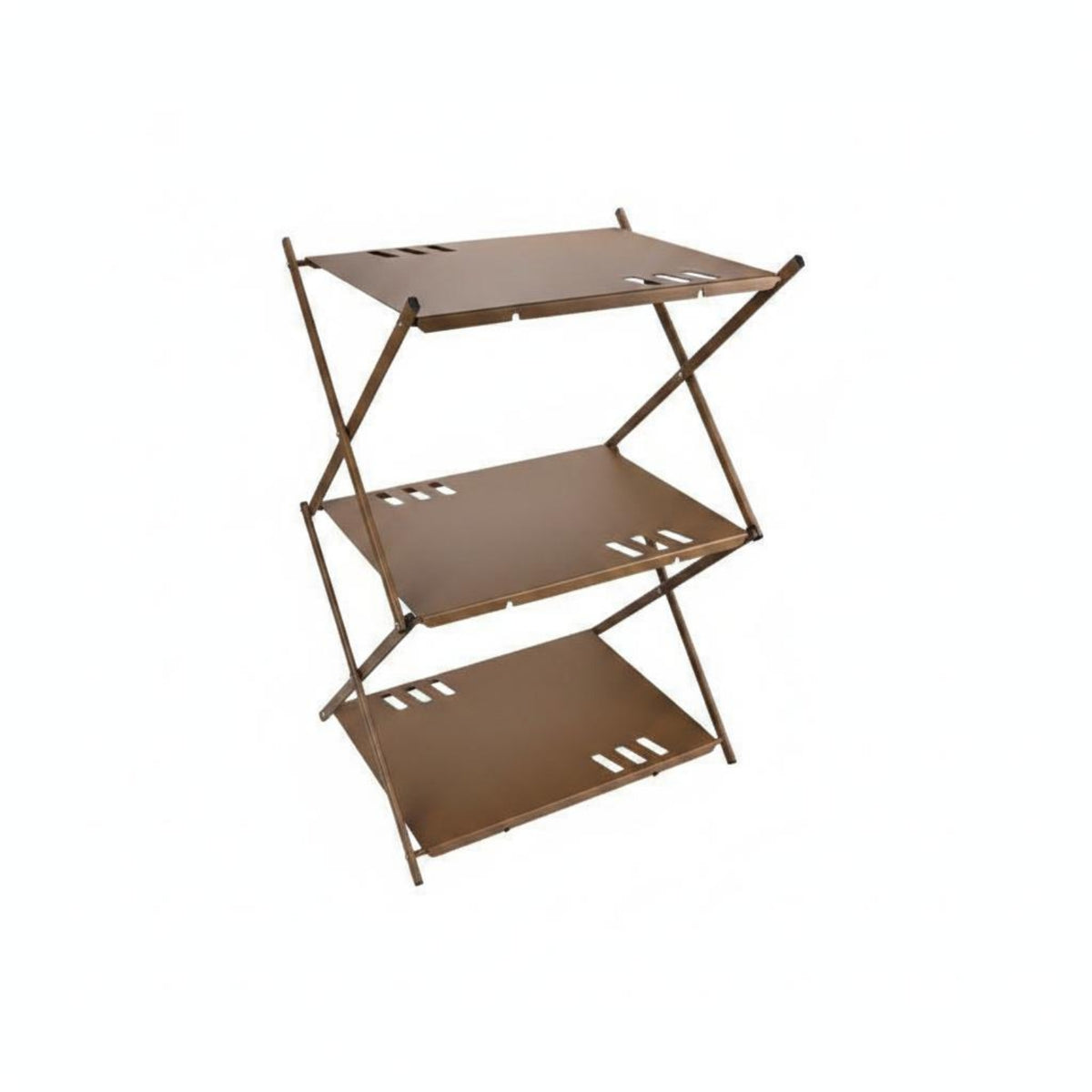 Three Tier Folding Storage Rack Easy to Set up Portable Storage Shelf Sturdy Foldable Shelving Unit