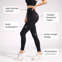 Gym Leggings for Women with Textured Fabric for Fitness, High Waist Compression for Workouts, Sculpting Pants