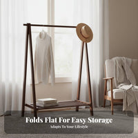 Easy Assembly Unobstructedstanding Garment Rack Multi-Functional Triangular-Frame Clothes Rack with Shelf Long-Lasting Structure Clothing Stand Small Footprint for Renters, Homeowners, Students, Bedroom, Entryway, Apartment, Dorm Room