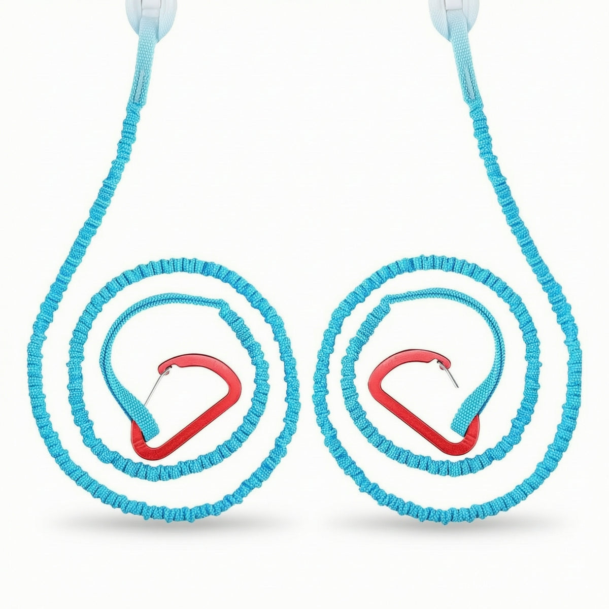 2 Pieces Coiled Paddle Leash with Carabiner Elastic Kayak Paddle Leash Lightweight Easy to Use for Kayakers, Kayaking
