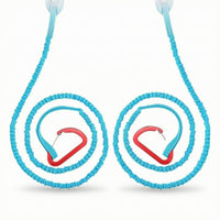 2 Pieces Coiled Paddle Leash with Carabiner Elastic Kayak Paddle Leash Lightweight Easy to Use for Kayakers, Kayaking