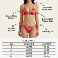 Swimsuit for Girls and Women, Striped Bikini with Shorts, Two-Piece Set with Padded Bra for Support