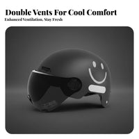 Large Head Electric Bike Helmet Customizable Fit Half Shell Helmet Thickened Expanded Polystyrene Cushioning Guarding Headwear for Men, Adults