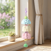 Parrot Toy Grinding Stone for Beak Health, Mineral Cup Cockatiel Toy and Lovebird Toy with Bell, Metal Chain Cage Accessory for Adult Boredom