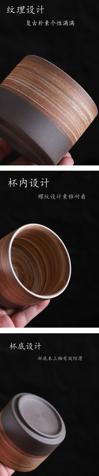 Modern Minimalist Ceramic Tea Cup and Coffee Mug, Thick Stoneware, Home and Office Use