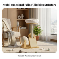 Wear-Resistant Cat Scratching Post Tree All-in-Single Small Cat Stand Long-Lasting Kitten Play Stand Stable Base for Cats, Kittens, Indoor, Apartment, Living Room, Bedroom