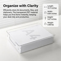 Acrylic File Holder for Desk Storage, Vertical Desktop Organizer for Paper Filing, A4 Document for Study Room and Office