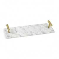 Marble Tray with Handles Natural Marble Tray Luxury Modern for Bathroom Counter, Dresser