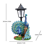 Peacock Statue with Solar Lantern Waterproof Peacock Statue with Lantern Resin
