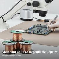 5 Pieces 0.1mm Fine Gauge Enameled Wire Spool Scrapescrape-Removed Connection Cable Direct Soldering Repair Supply Pure Copper Central Conductor for Students