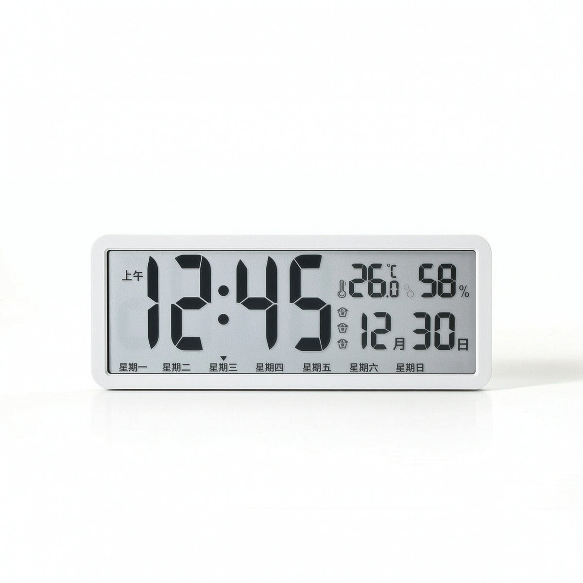 Digital desk Clock with Temperature and Humidity Digital desk Clock with Date and Weekday Minimalist for Bedroom