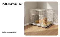 Space-Saving Indoor Dog Kennel with Tray Easy to Clean Wire Dog Crate with Tray Heavy Duty Frame Metal Wire Pet Crate Secure Latch System for Cat Owners, Home Use