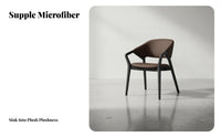 Solid Wood Frame Upholstered Armchair Designer Design Curved Back Armchair Ergonomic Backrest Dining Chair Soft Padded Cushion for Homeowners, Interior Designers, Restaurant Owners, Study Room, Home Office, Kitchen
