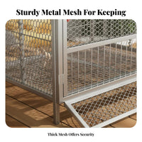 Wire Mesh Hutch Indoor & Outdoor Use Rolling Wire enclosure Large Capacity Hen House for Hobby Farmers, Homesteaders, Backyard, Garden, Patio