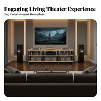 High Load Capacity Home Theater Component Cabinet Heavy Duty Stereo Equipment Stand Multi-Functional Storage Accessible-Shelf Audio Stand Easy Assembly for Audiophiles, Living Room, Studio