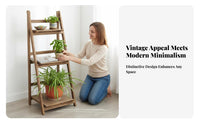 Floor-Standing Design Multi-Tier Shelving Multi-Level Vintage Aesthetic Etagere with Cabinet Complimentarystanding Plant Stand Versatile for Book Lovers, Apartment Dwellers, Homeowners, Living Room, Balcony, Home Office, Bedroom