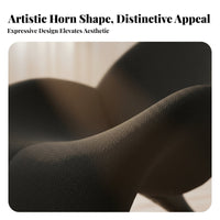Nordic Design ram's Horn Chair Light Luxury aesthetic Indoor Furniture Sculptural Form Ergonomic Backrest for Interior Designers, Apartment Dwellers, Living Room, Showroom, Lounge Area, perusing alcove