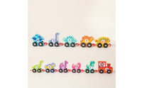 Educational Wooden Dinosaur Train Set Learning Dinosaur Train Set Hands-on Developmental for Toddlers, Preschoolers, Kids, Playroom, Classroom