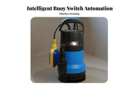 Underwater Pump with Buoyant Mechanism Resistant Bottom Suction Water Pump High Flow Speed Portable for Pond, Swimming Pool