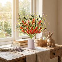 Artificial Carrot Branch Colorful Colors Decorative Carrot Bouquet Realistic Appearance Easter Egg Fruit Stem for Homeowners, Vase Arrangement, Office