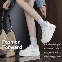 Trainers for Women with Thick Elevated Sole for Walking, Chunky Sneakers with Round Toe for Casual Wear, Extended Sizes to 9 European 43