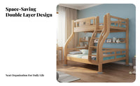 Solid Wood Bunk Bed Guard Rails Kids Bunk Bed Bed Space Saving Bedroom Furniture for Children, Students, Dormitory, Shared Room, Playroom