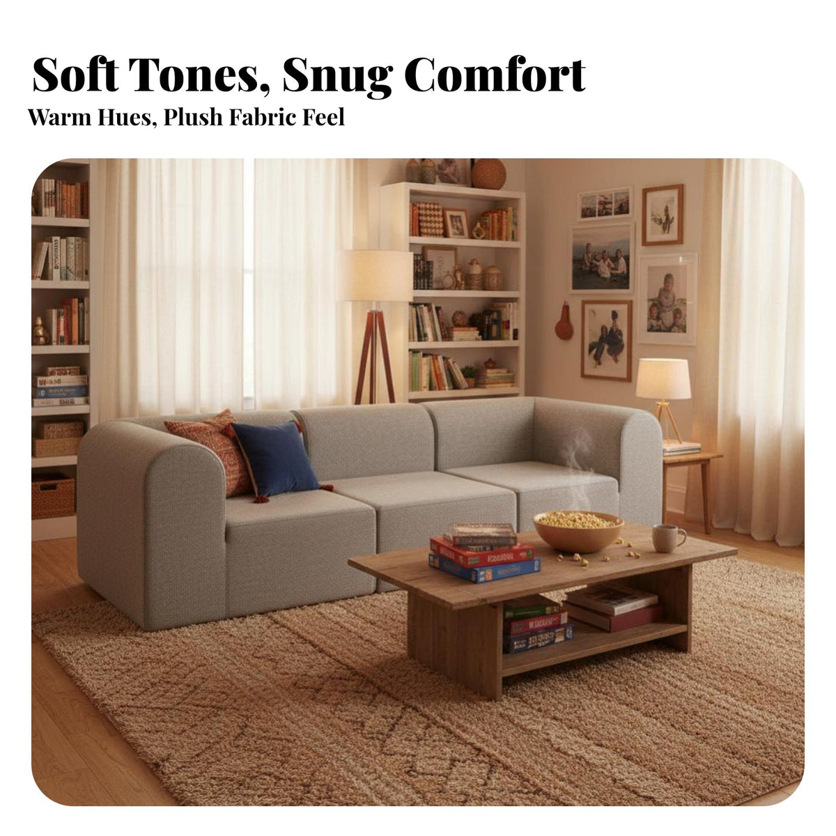 snug LoafShaped Sofa Nordic aesthetic Couch Minimalist Aesthetic Household Furniture for Guesthouse Owners, Homeowners, Living Room, Lounge Area, film viewing