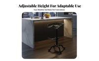 mechanical design Adjustable Saddle Stool Vintage Design Backless Saddle Stool rotating Function Counter Chair With Footrest for Bar Owners, Homeowners, Adults, Coffee Shop, Restaurant, Kitchen, Dining Room